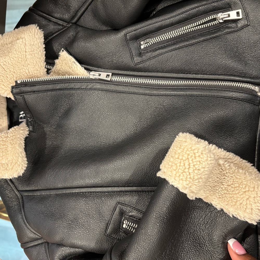 Zara Black and Cream Kids Jacket